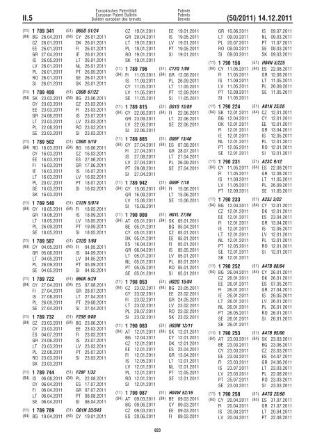 Bulletin 2011/50 - European Patent Office