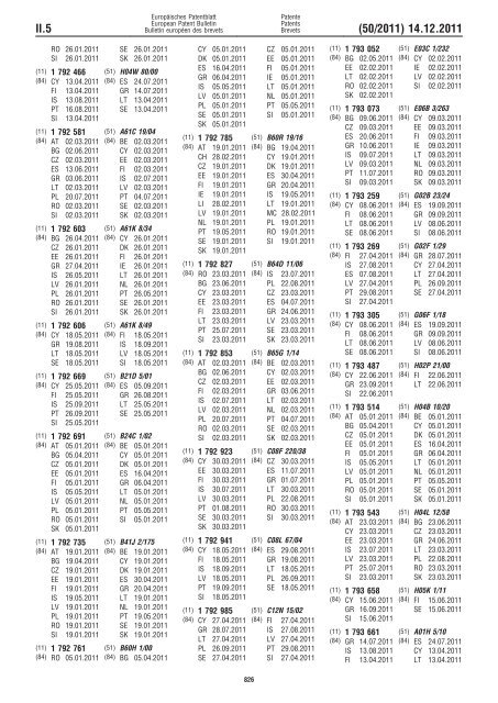 Bulletin 2011/50 - European Patent Office