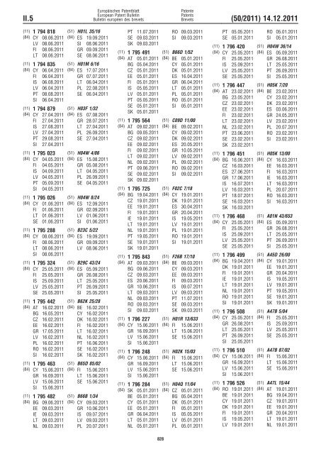 Bulletin 2011/50 - European Patent Office