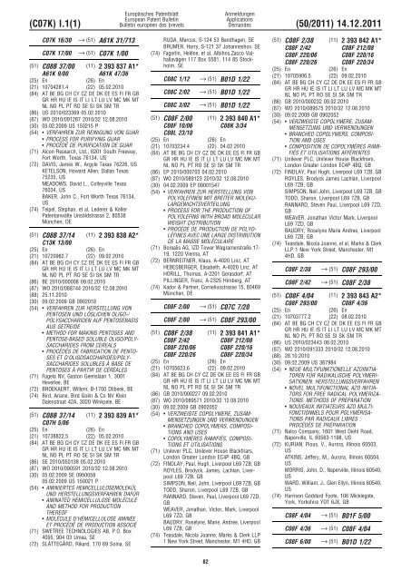 Bulletin 2011/50 - European Patent Office