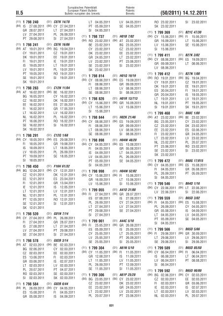 Bulletin 2011/50 - European Patent Office