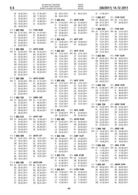 Bulletin 2011/50 - European Patent Office