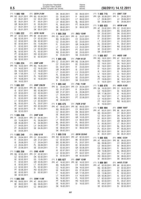 Bulletin 2011/50 - European Patent Office