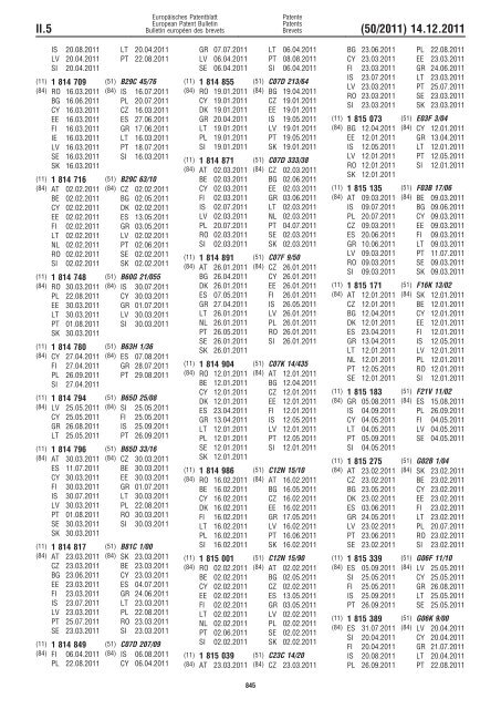 Bulletin 2011/50 - European Patent Office