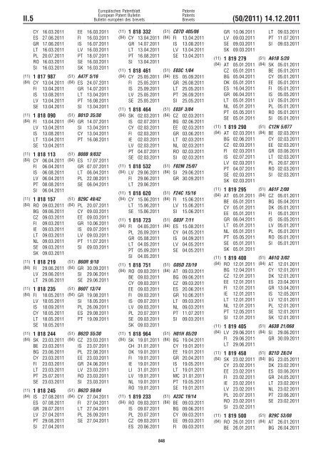 Bulletin 2011/50 - European Patent Office