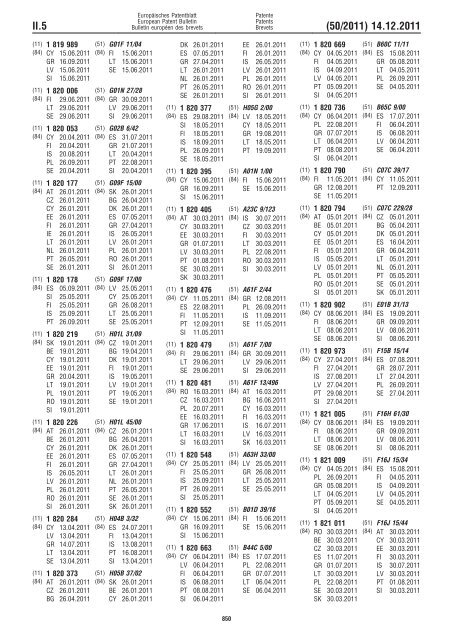 Bulletin 2011/50 - European Patent Office