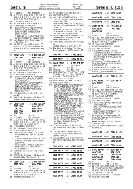 Bulletin 2011/50 - European Patent Office