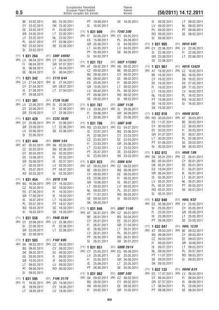 Bulletin 2011/50 - European Patent Office