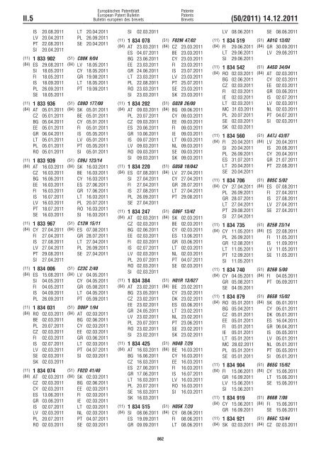 Bulletin 2011/50 - European Patent Office