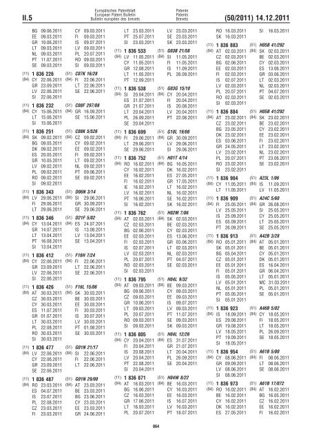 Bulletin 2011/50 - European Patent Office