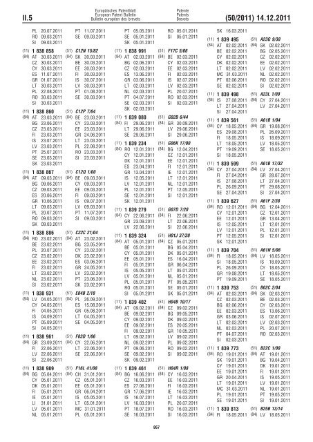 Bulletin 2011/50 - European Patent Office