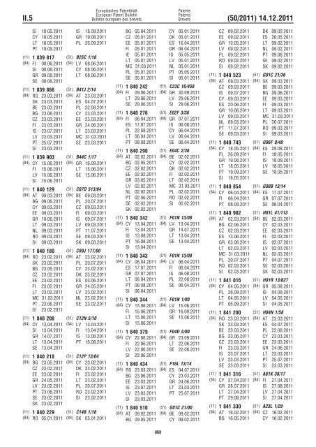 Bulletin 2011/50 - European Patent Office