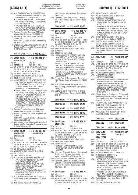 Bulletin 2011/50 - European Patent Office