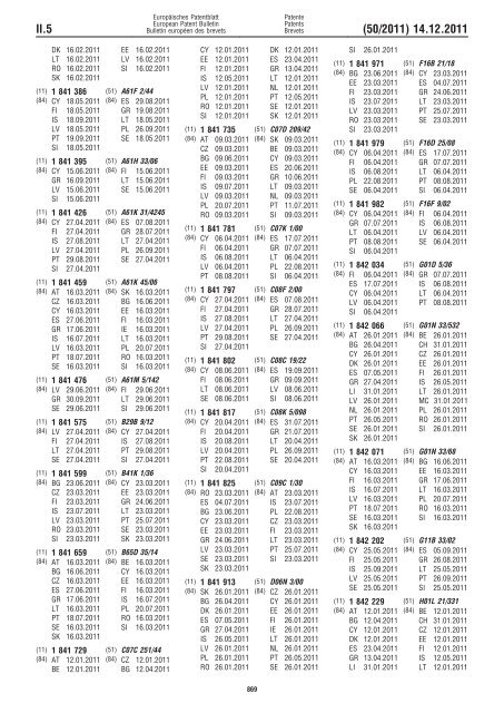 Bulletin 2011/50 - European Patent Office