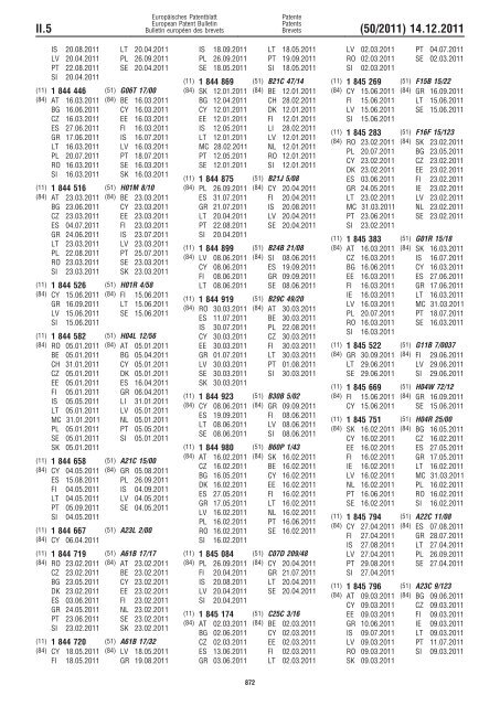 Bulletin 2011/50 - European Patent Office