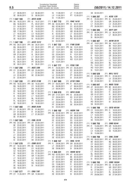 Bulletin 2011/50 - European Patent Office