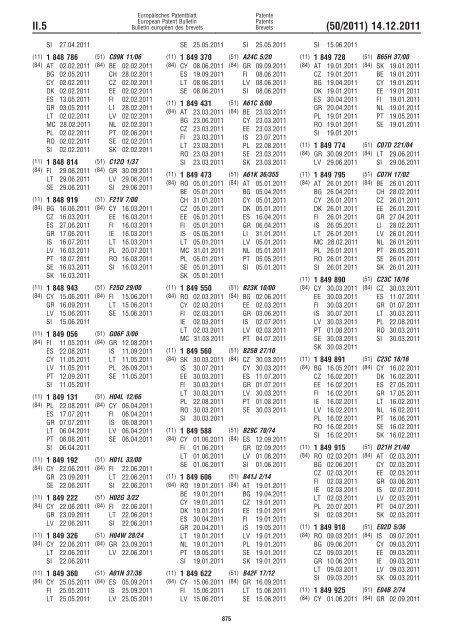 Bulletin 2011/50 - European Patent Office