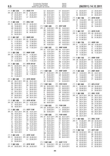 Bulletin 2011/50 - European Patent Office