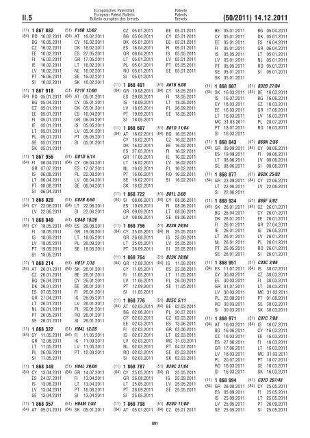 Bulletin 2011/50 - European Patent Office