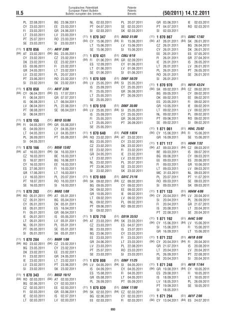 Bulletin 2011/50 - European Patent Office