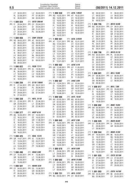 Bulletin 2011/50 - European Patent Office