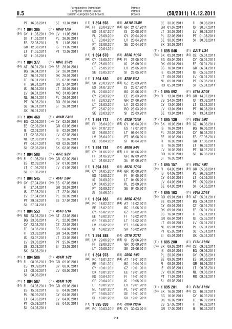 Bulletin 2011/50 - European Patent Office