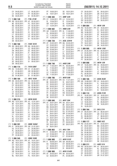 Bulletin 2011/50 - European Patent Office