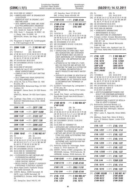 Bulletin 2011/50 - European Patent Office