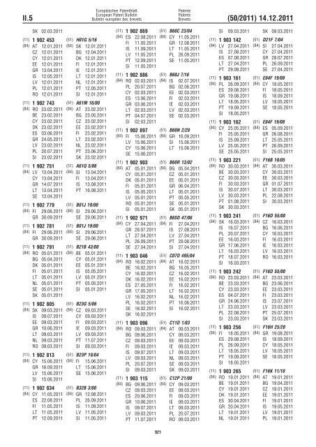 Bulletin 2011/50 - European Patent Office