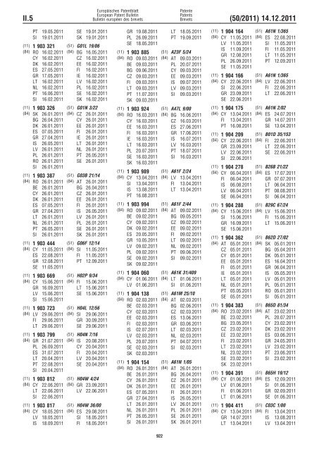 Bulletin 2011/50 - European Patent Office