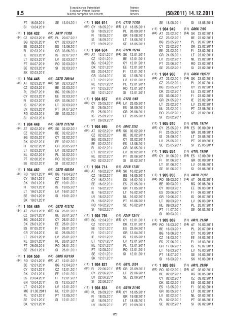 Bulletin 2011/50 - European Patent Office