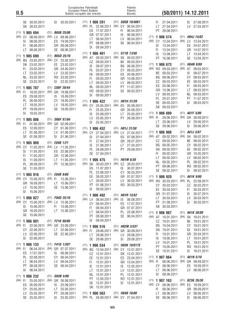 Bulletin 2011/50 - European Patent Office