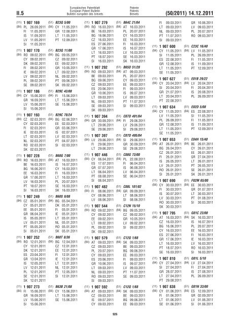 Bulletin 2011/50 - European Patent Office