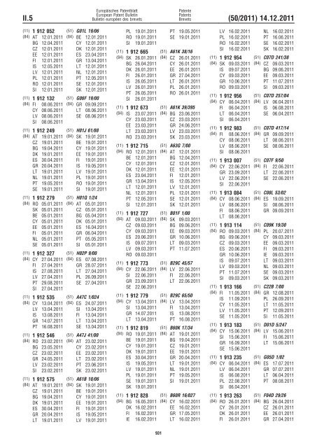 Bulletin 2011/50 - European Patent Office