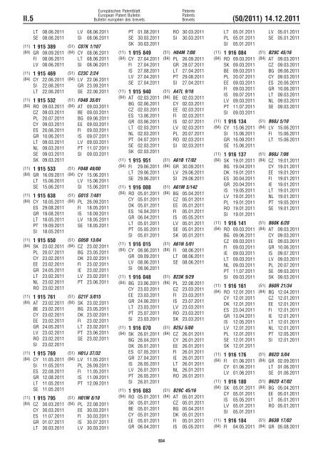 Bulletin 2011/50 - European Patent Office