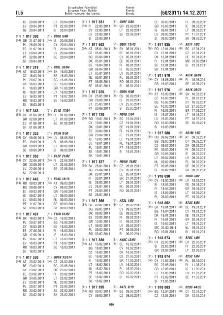 Bulletin 2011/50 - European Patent Office