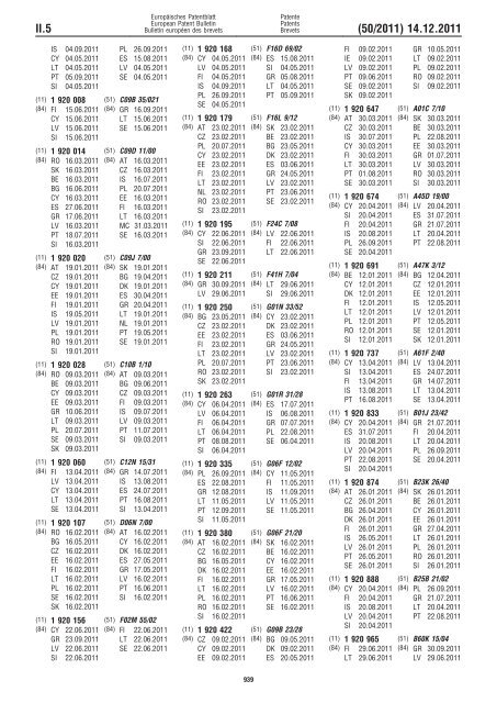 Bulletin 2011/50 - European Patent Office