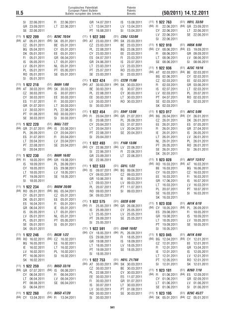 Bulletin 2011/50 - European Patent Office