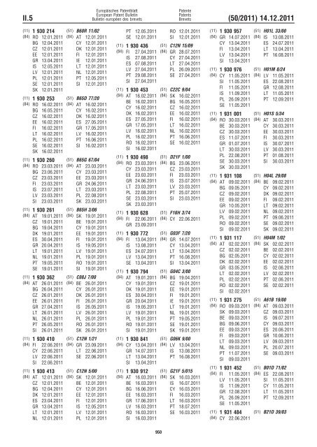 Bulletin 2011/50 - European Patent Office