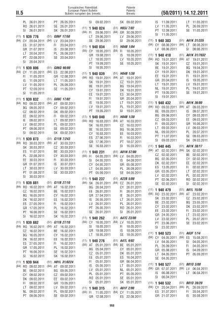 Bulletin 2011/50 - European Patent Office