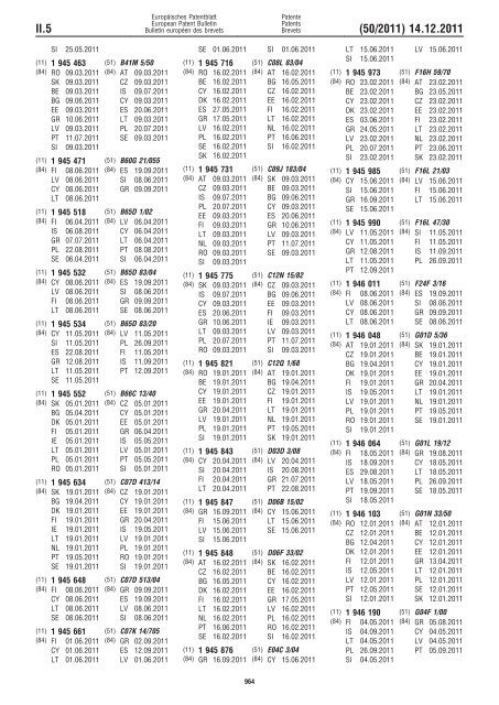 Bulletin 2011/50 - European Patent Office