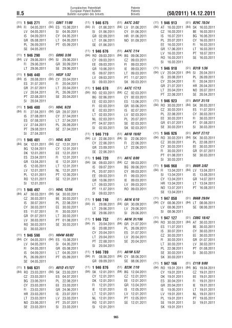 Bulletin 2011/50 - European Patent Office