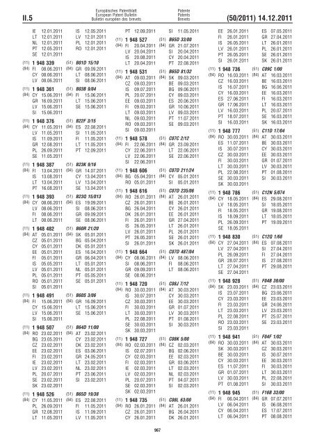 Bulletin 2011/50 - European Patent Office