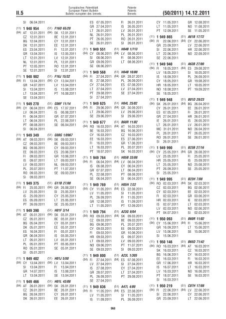 Bulletin 2011/50 - European Patent Office