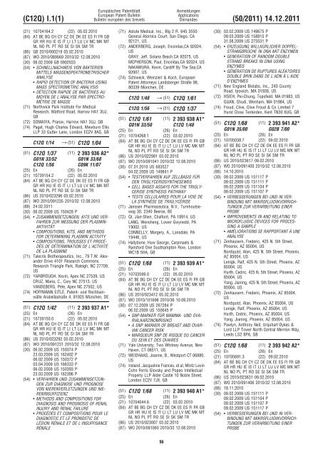 Bulletin 2011/50 - European Patent Office