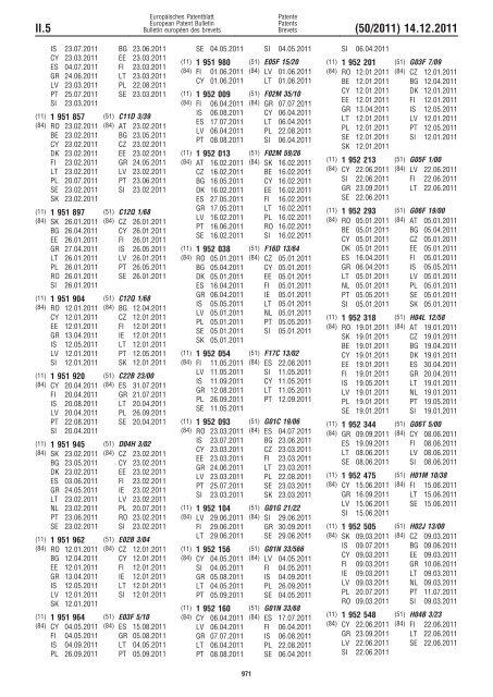 Bulletin 2011/50 - European Patent Office