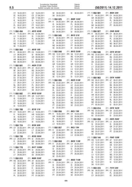 Bulletin 2011/50 - European Patent Office