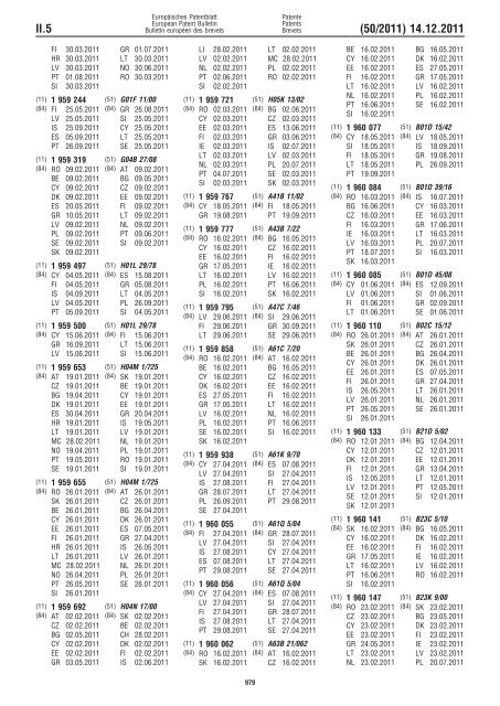 Bulletin 2011/50 - European Patent Office