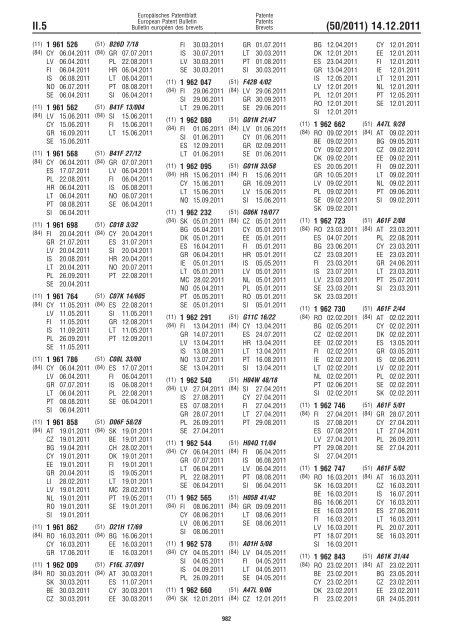 Bulletin 2011/50 - European Patent Office