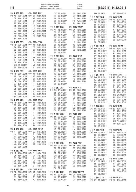 Bulletin 2011/50 - European Patent Office